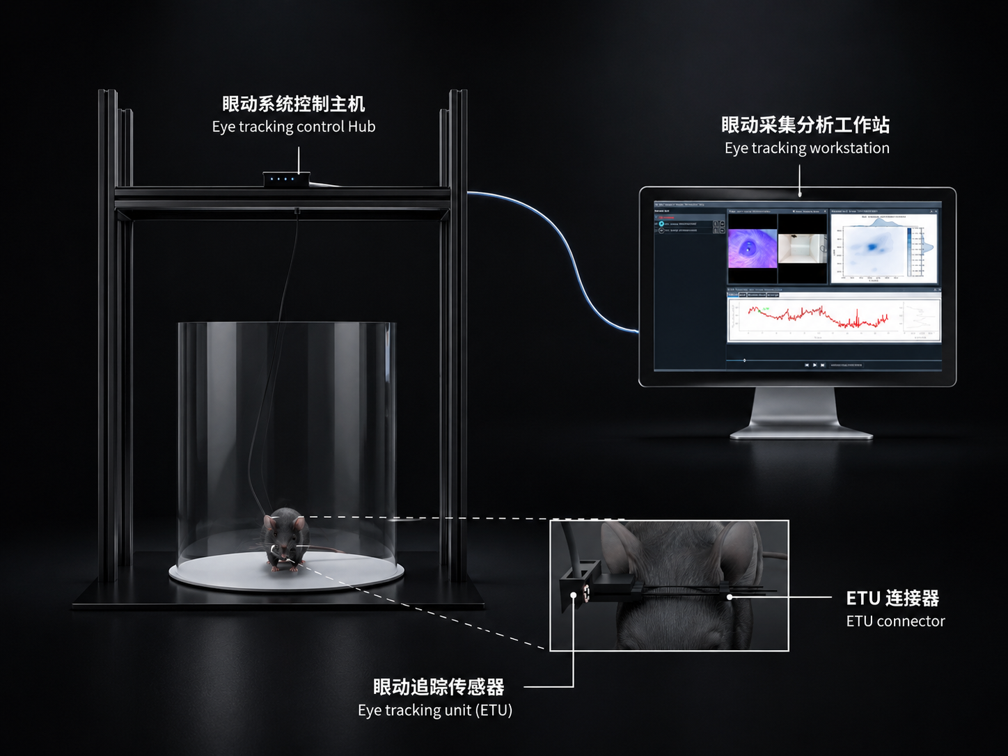 小鼠移动眼动追踪系统